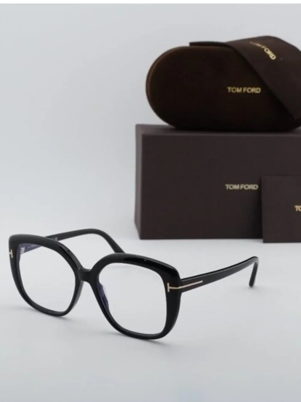 Tom Ford FT6043-B 001 Square Eyeglasses 53mm - Black/Blue Light Block